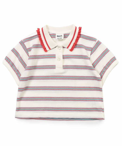 Japanese children's clothing BREEZE lace polo collar top 80-140cm girls summer TOPS 