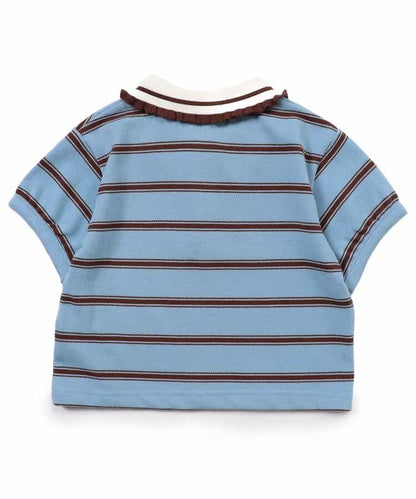 Japanese children's clothing BREEZE lace polo collar top 80-140cm girls summer TOPS 