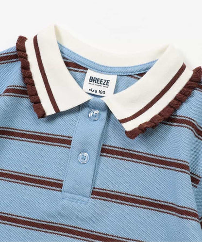 Japanese children's clothing BREEZE lace polo collar top 80-140cm girls summer TOPS 