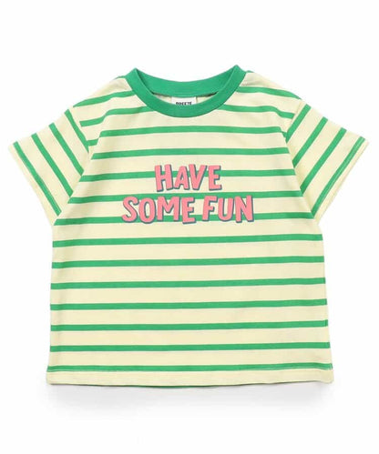 Japanese children's clothing BREEZE striped print top 80-140cm boys/girls summer TOPS 