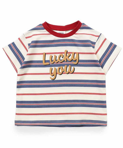 Japanese children's clothing BREEZE striped print top 80-140cm boys/girls summer TOPS 