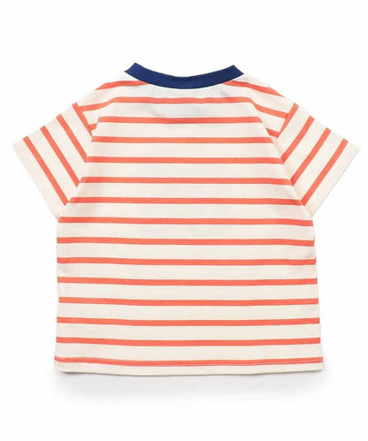 Japanese children's clothing BREEZE striped print top 80-140cm boys/girls summer TOPS 