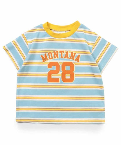 Japanese children's clothing BREEZE striped print top 80-140cm boys/girls summer TOPS 