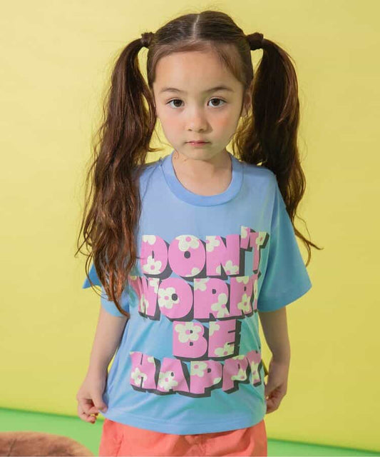 Japanese children's clothing BREEZE quick-drying water-absorbing printed tops 80-140cm boys'/girls' summer TOPS 