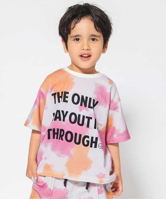 Japanese children's clothing BREEZE tie-dye short-sleeved top 80-140cm boys/girls summer TOPS 