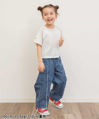 Japanese children's clothing BREEZE heart sleeve top 80-140cm girls summer TOPS 