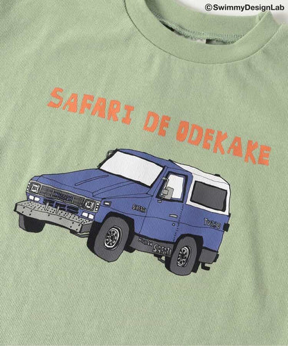 Japanese children's clothing BREEZE car print top 80-140cm boys' summer TOPS 