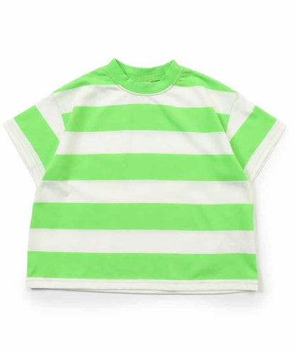 Japanese children's clothing BREEZE neon striped top 80-150cm boys/girls summer TOPS 