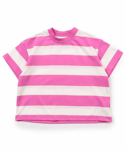Japanese children's clothing BREEZE neon striped top 80-150cm boys/girls summer TOPS 