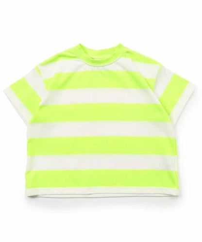 Japanese children's clothing BREEZE neon striped top 80-150cm boys/girls summer TOPS 