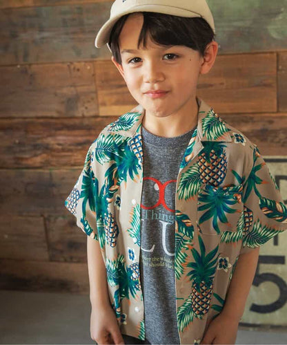 Japanese children's clothing BREEZE quick-drying vacation style shirt 80-140cm boys/girls summer TOPS 