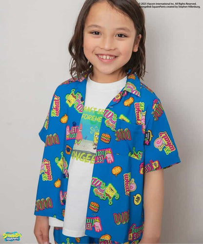 BREEZE x SpongeBob SquarePants Hawaiian Shirt 80-140cm Boys Summer TOPS 