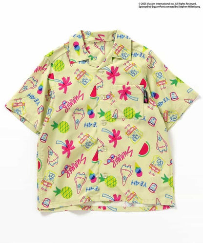 BREEZE x SpongeBob SquarePants Hawaiian Shirt 80-140cm Boys Summer TOPS 