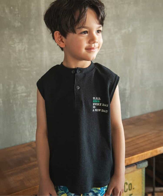 Japanese children's clothing BREEZE embroidered letter vest 80-140cm boys' summer TOPS 