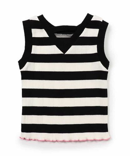 Japanese children's clothing BREEZE lace striped vest 80-140cm girls' newborn baby summer TOPS 