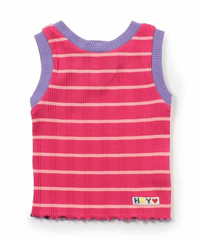 Japanese children's clothing BREEZE lace striped vest 80-140cm girls' newborn baby summer TOPS 