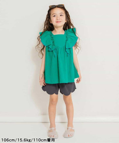 Japanese children's clothing BREEZE small flying sleeve top 80-140cm girls summer TOPS 