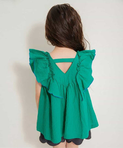 Japanese children's clothing BREEZE small flying sleeve top 80-140cm girls summer TOPS 