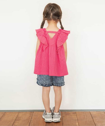 Japanese children's clothing BREEZE small flying sleeve top 80-140cm girls summer TOPS 