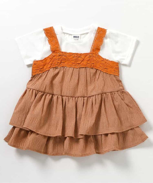 BREEZE Japanese Children's Clothing Tops and Sling Dresses 80-140cm Girls Summer TOPS DRESSES 