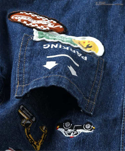 BREEZE x TOMICA Denim Overalls (90-120cm) for Boys (Summer Jumpsuit) 