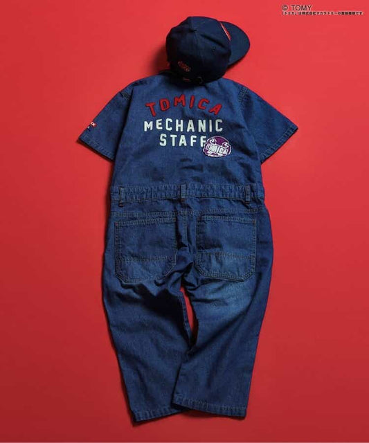 BREEZE x TOMICA Denim Overalls (90-120cm) for Boys (Summer Jumpsuit) 