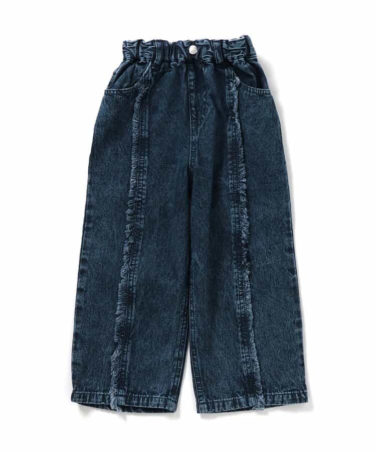 Japanese children's clothing BREEZE tassel denim straight pants 80-140cm girls summer PANTS 