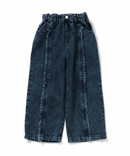 Japanese children's clothing BREEZE tassel denim straight pants 80-140cm girls summer PANTS 