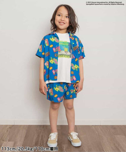 BREEZE x SpongeBob SquarePants Hawaiian Shirt 80-140cm Boys Summer TOPS 