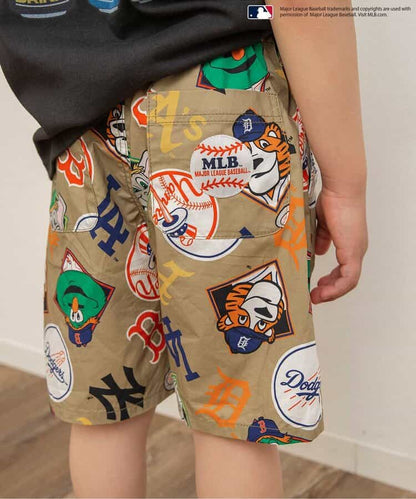 Japanese children's clothing BREEZE x MLB print shorts 80-140cm boys' summer PANTS 