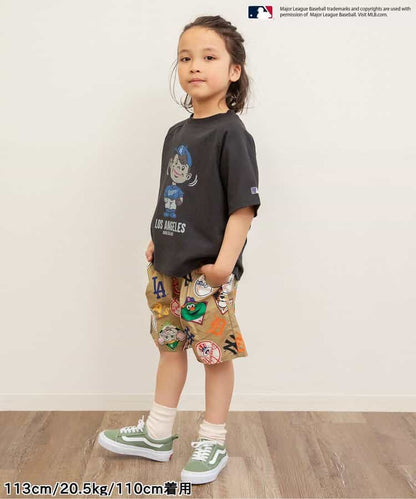 Japanese children's clothing BREEZE x MLB print shorts 80-140cm boys' summer PANTS 