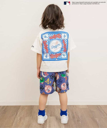 Japanese children's clothing BREEZE x MLB print shorts 80-140cm boys' summer PANTS 