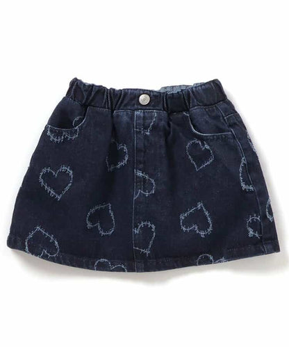 Japanese children's clothing BREEZE heart-shaped denim skirt 80-140cm girls summer SKIRTS 