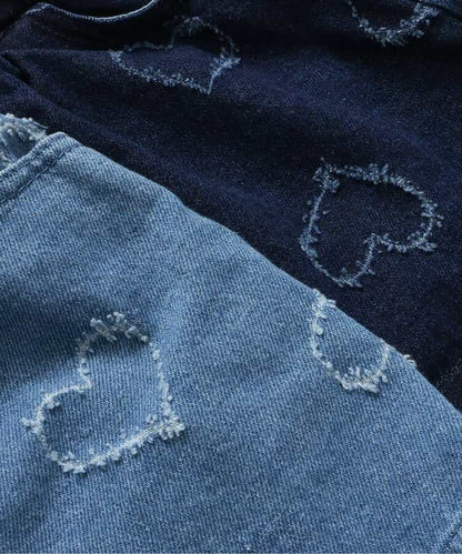 Japanese children's clothing BREEZE heart-shaped denim skirt 80-140cm girls summer SKIRTS 