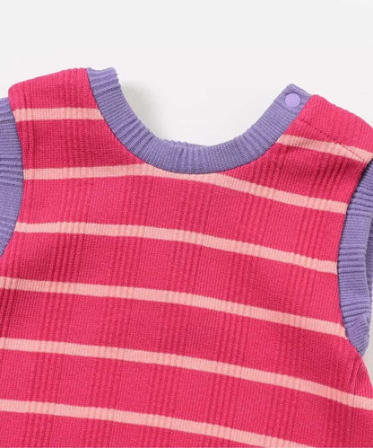 BREEZE Striped Jumpsuit (70-80cm) for Girls (Summer Jumpsuit for Newborns) 