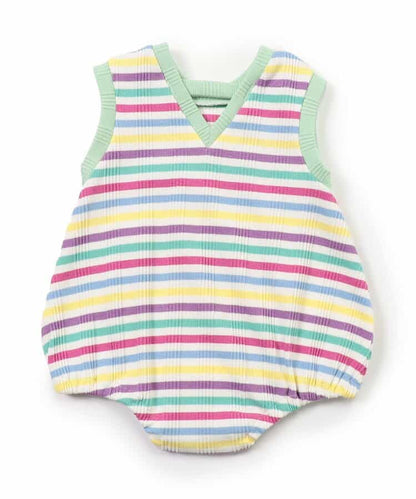 BREEZE Striped Jumpsuit (70-80cm) for Girls (Summer Jumpsuit for Newborns) 