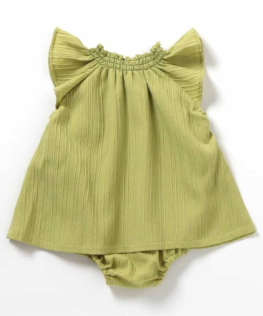 Japanese children's clothing BREEZE lace sleeve dress 70-80cm girls' newborn baby summer jumpsuit 