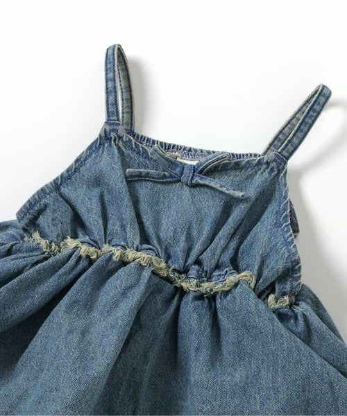 日本童裝 BREEZE 上衣及牛仔連衣兩件套裝 70-80cm 女童款 初生嬰兒 夏季 Jumpsuit