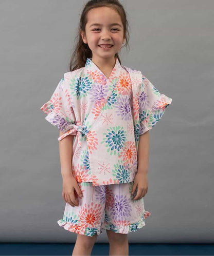 BREEZE Jinbei Kimono 80-140cm Girls' Summer TOPS PANTS Japanese Summer Festival Special 