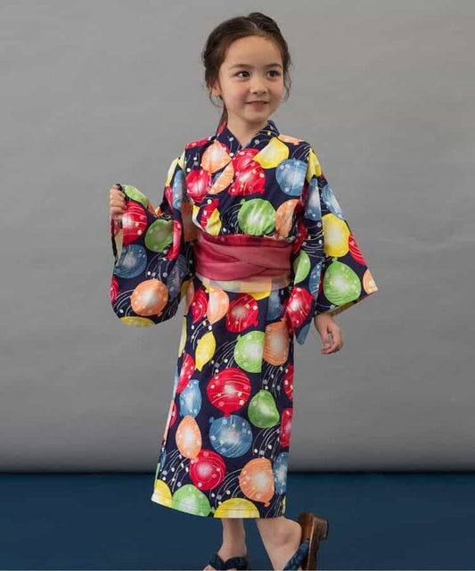 BREEZE Japanese Yukata Kimono 100-140cm Girls' Summer Dresses Japanese Summer Festival Special 