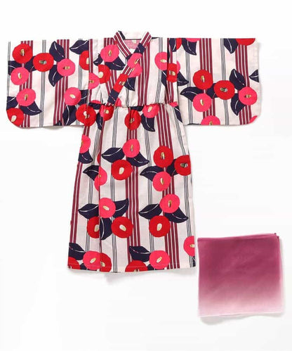 BREEZE Japanese Yukata Kimono 100-140cm Girls' Summer Dresses Japanese Summer Festival Special 