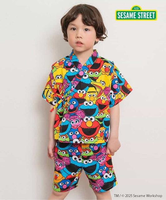 BREEZE x SESAME STREET Jinbei Japanese Kimono 80-130cm Boys' Summer TOPS PANTS Japanese Summer Festival Special 