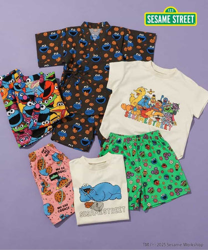 BREEZE x SESAME STREET Jinbei Japanese Kimono 80-130cm Boys' Summer TOPS PANTS Japanese Summer Festival Special 