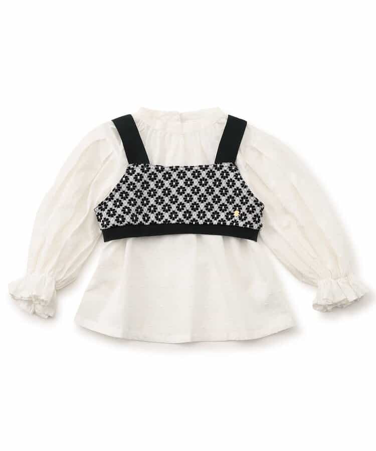 日本童裝 BREEZE 提花吊帶上衣兩件套裝 80-140cm 女童款 秋季 TOPS