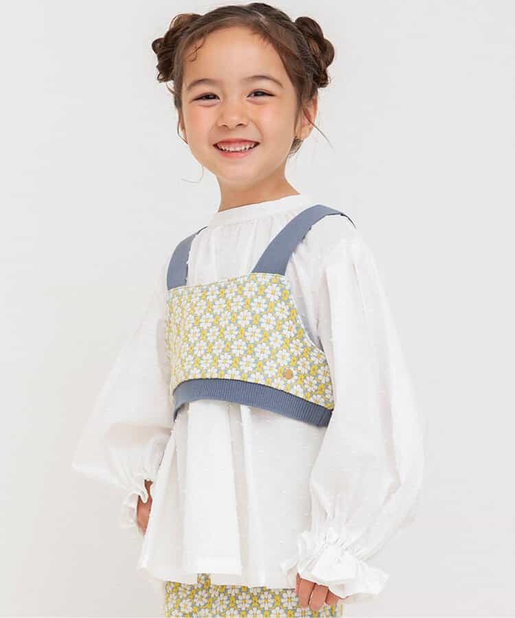 日本童裝 BREEZE 提花吊帶上衣兩件套裝 80-140cm 女童款 秋季 TOPS