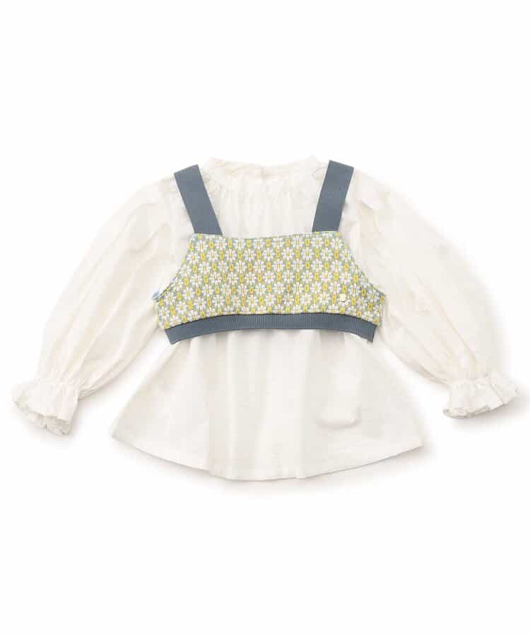 日本童裝 BREEZE 提花吊帶上衣兩件套裝 80-140cm 女童款 秋季 TOPS