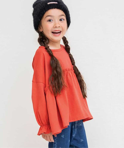 日本童裝 BREEZE 荷葉邊長袖上衣 80-140cm 女童款 秋季 TOPS