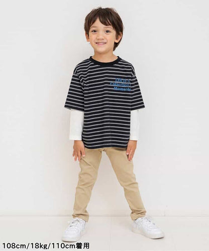 日本童裝 BREEZE 假兩件長袖上衣 90-150cm 男童款 秋季 TOPS