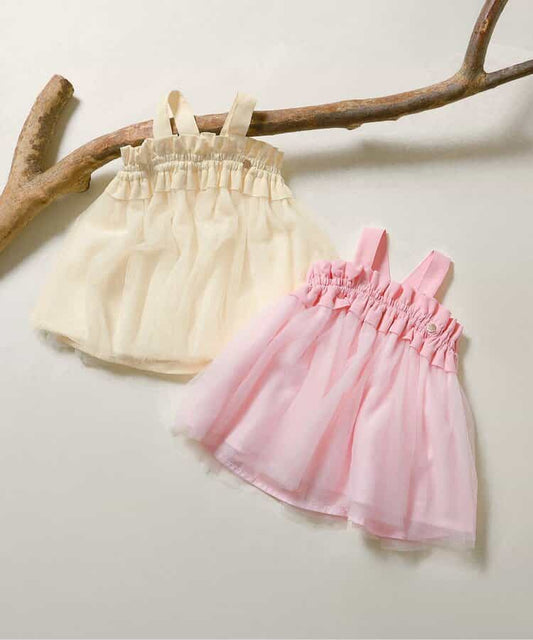 日本童裝 BREEZE 網紗連身裙 70-80cm 女童款 初生嬰兒 秋季 DRESSES