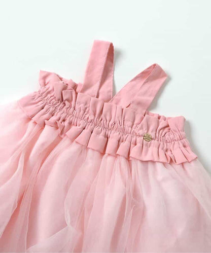 日本童裝 BREEZE 網紗連身裙 70-80cm 女童款 初生嬰兒 秋季 DRESSES